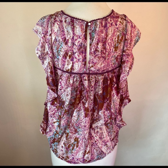 Jessica Simpson Boho Embroidered Round Neck Top Size Small - Picture 7 of 9